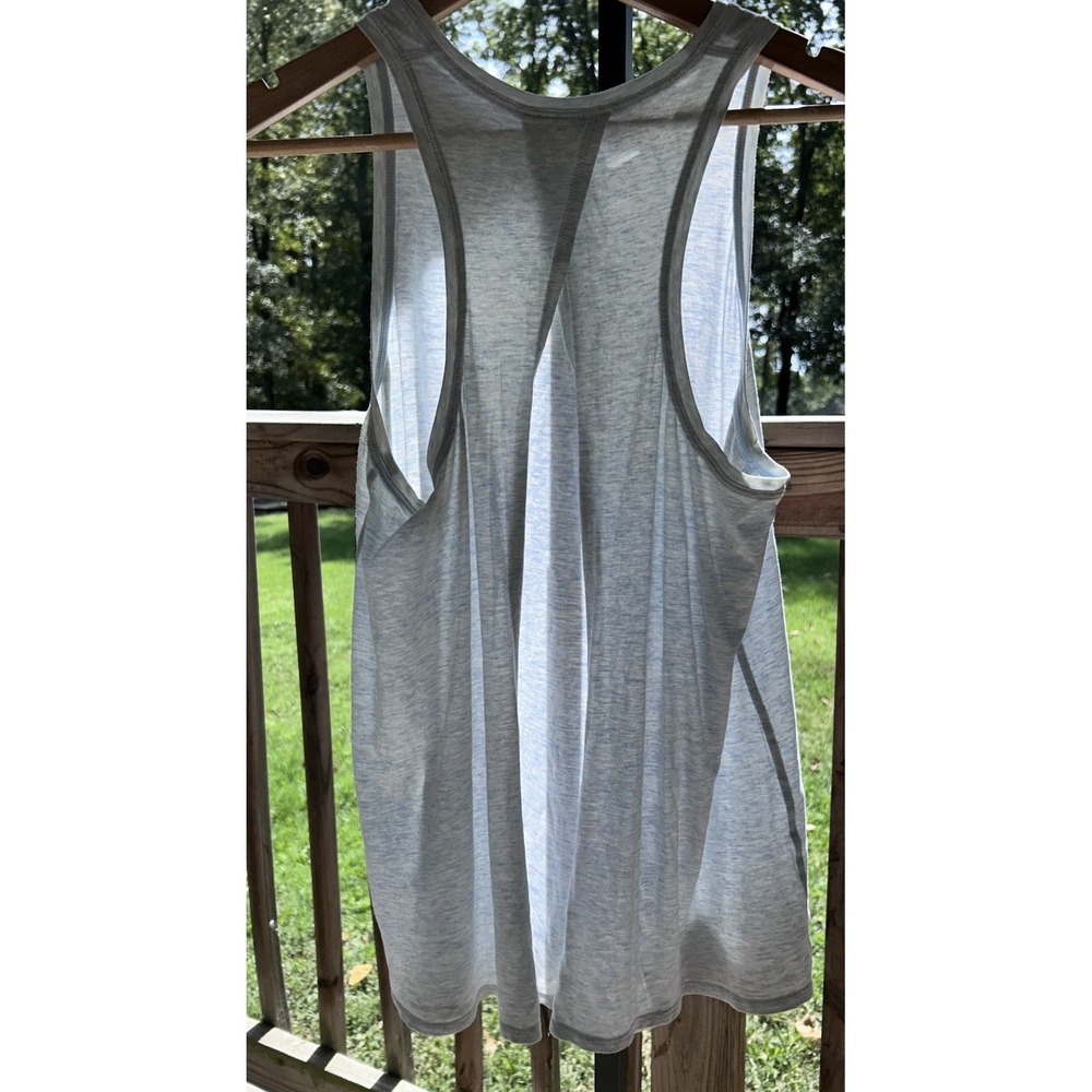LULULEMON light heathered gray open-back or cross-back workout tank top